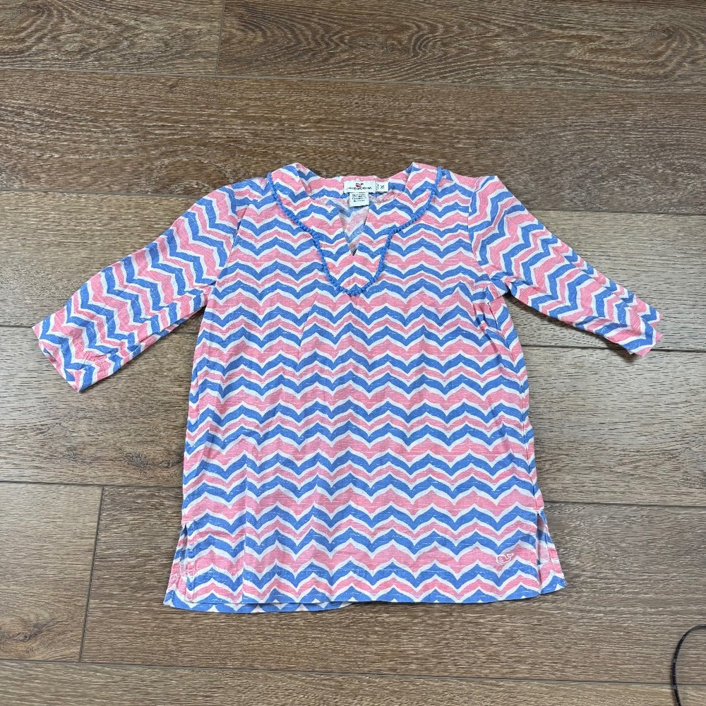 Vineyard Vines Girls Cover-Up, Pink/Blue XS Lightweight Beach Summer Swim, Dress - Picture 1 of 11